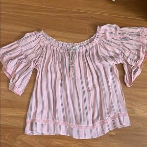 American Eagle Stripe off shoulder blouse